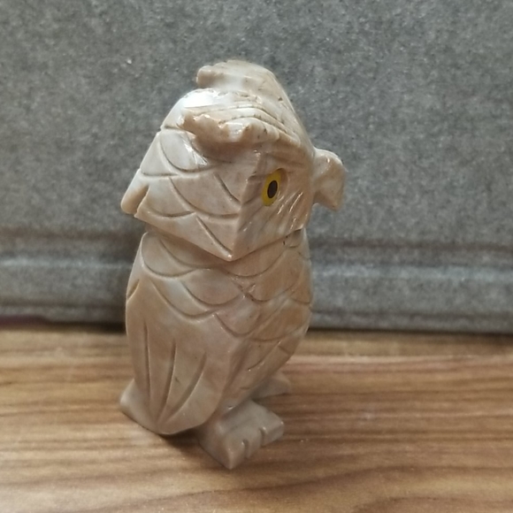 Handcarved Soapstone Owl Figurine Peru - Picture 3 of 5